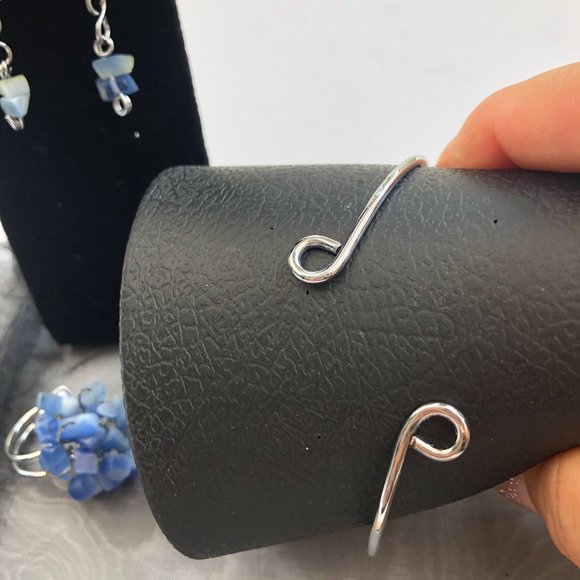 Hawaiian Jewelry Design 3-piece Bracelet Cluster Ring Earring Set Beachy Bling - Picture 5 of 15